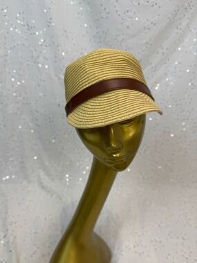 Straw Visor Cloche Cap Equestrian Style Paper Straw Summer Hat